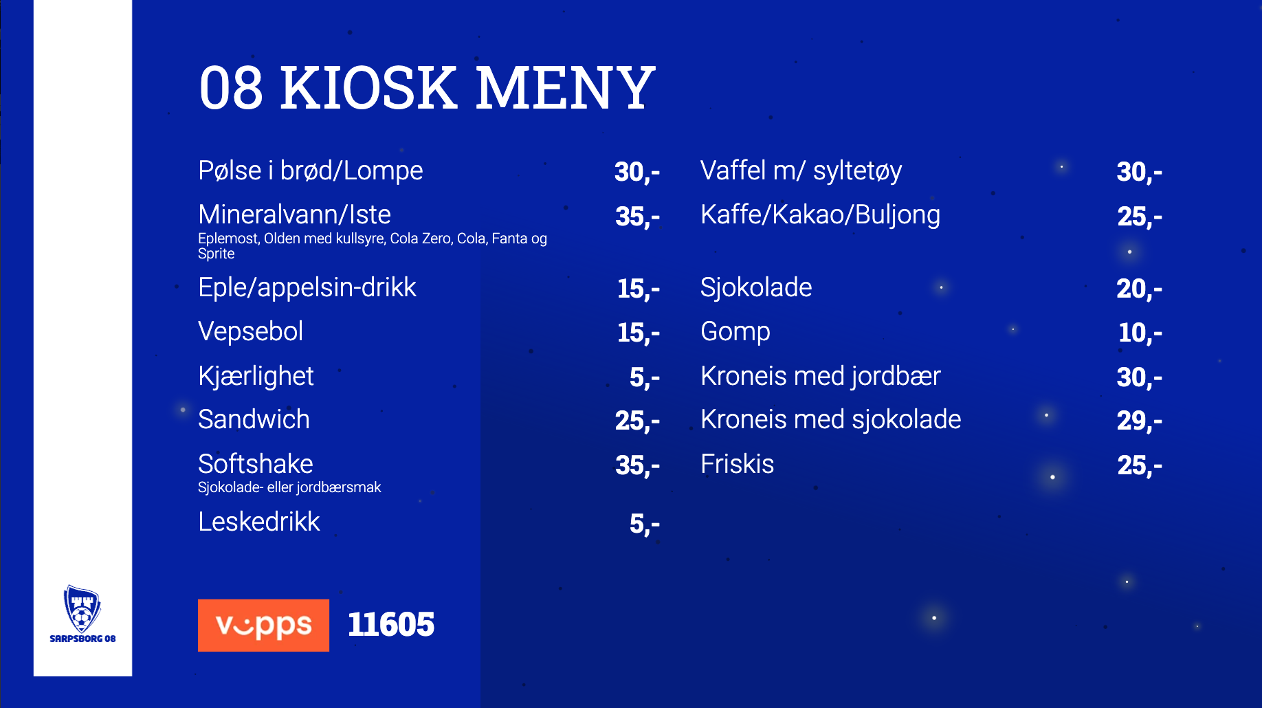 Tidsstyrt kioskmeny som henter informasjon fra egen database.